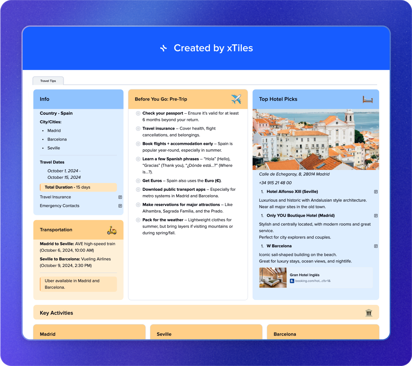 page of project